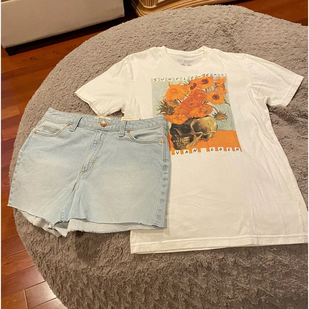 Universal Thread Jean shorts size 8 with top NWT - Picture 1 of 5